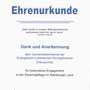 Ehrenurkunde des Landkreises