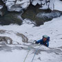 Claire dans la gorge du Ribon - Cascade de glace - Bessans