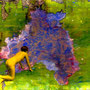 DURSTIGES TIER    (Acryl, Aquarell, Tempera, Billardkreide, Collage, Cardboard)    21x15    04.10.2006