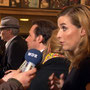 Weltpremiere "Hotel Lux" am 25.10.2011, Thekla Reuten, Michael "Bully" Herbig und Leander Haußmann beim Interview