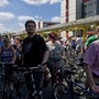 Fahrradstau auf der Mobilitätsspur