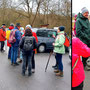 29.01.2025 Rundweg Parkplatz Eisersbach B417: Treffpunkt der Wanderinnen und Wanderer am Parkplatz Eisersbach. Die Clubführung im Gespräch.