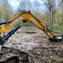 2.51 miles: digger scooped out wetland area in Shorthorn Woods - 14th November