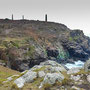 Industrial ruins on cliffs at Geevor Tin Mine