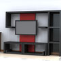 Mueble de Sala para TV plano. Diseño: Taller de Diseño. Simulación por computador y Fabricación: Palakas.