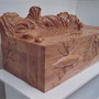 sculpture tactile (muséographie) - bord de mare, faune et flore - bois de cormier