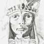 Indianer (Bleistift auf Papier 13 x 23,5 cm)