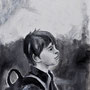Portrait eines Jungen 3 (Öl auf Papier, 33 x 45 cm)