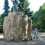 grand prize of the darmstädter sezession for young sculptors and three-dimensional working artists on the topic "panic room" | wooden slats, screws | 2018 | by daniel gregori stern