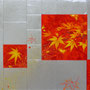 「紅葉圖 ... イエローの余白」／10号M(53.0×33.3cm)／油彩、銀箔、金箔、キャンバス、パネル
