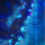 「星圖 ... 天の川の余白」／50号変(58.3×116.7cm)／油彩、金箔、銀箔、プラチナ箔、アルミ箔、キャンバス、パネル