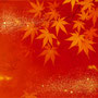 「紅葉圖 ... イエローとオレンジの余白」／8号M(27.3×45.5cm)／油彩、金箔、キャンバス、パネル