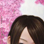  「余白にある…桜と君」／ 8号変(152×455) ／ 油彩画、パネル、布(キャラコ)