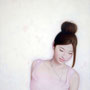 「余白の創造 ... 君と桜舞う一時」／ 10号P(41.0×53.0cm) ／ 油彩画、パネル、布(キャラコ)