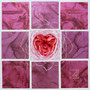 「薔薇圖 ... ハートの余白 -P-」／0号S(18.0×18.0cm)／油彩、虹彩箔(ピンク、ローズ)、キャンバス、パネル