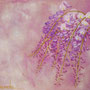 「余白の創造 ... 紫」／ 4号P(33.3×22.0cm) ／ 油彩画、パネル、布(キャラコ)