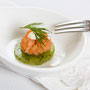 Gurken "chaud froid" mit Lachs-Tartar ©M.Schröder/CM Digital Color