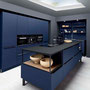 cuisine design haut de gamme couleur bleue mat et noir par cuisine design Toulouse