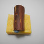 Magnetseifenhalter aus Holz, mit Aquamarin-Deko, Ansicht von oben, auf Seifenstück