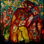 le porteur d'humanité 2004 (collection particulière) . Acrylique/toile . 98 x 89 cm