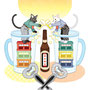 ◆ベクターイラスト（配色まで）＋素材塗り加工（質感）◆We love beer！