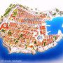 クロアチア、ドゥブロヴニクの鳥瞰図（講談社『週刊 世界遺産』）