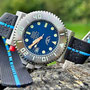 Band: Zulu Split »Stripey Blue«  | Uhr: Squale Tiger 300 Final Blu