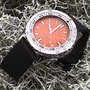 Band: Red. Rubber Split »Chewy«  | Uhr: Zeno Army Diver Orange