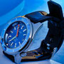 Band: Red. Rubber Split »Chewy«  | Uhr: Squale 1521 Le Blu