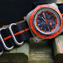 Band: Zulu HC 5 Ring »Stripey Orange« | Uhr: Favre Leuba Deep Blue Duomatic