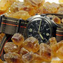 Band: Nato XT »Brown Sugar« | Uhr: CWC RAF Chronograph