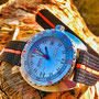 Band: Zulu Split »Stripey Orange« | Uhr: Doxa Searambler 1200T