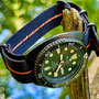 Band: Nato PVD »Stripey Orange« | Uhr: Seiko SBDCY005