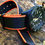 Band: Hardcore Seatbelt »Tangerine« | Uhr: Squale 1521T PVD