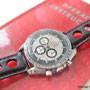 Band: RALLEY | Leder schwarz »Big Air« | Naht rot | Uhr: Omega Speedmaster Legend