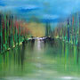 Schilf, 70 x 100 x 2 cm; Acryl auf Leinen, 2014