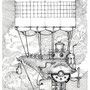 Steampunk Luftschiff  (Steampunk airship) Pigma Micron pen auf Kreul Papier, DIN A4, 05/2020
