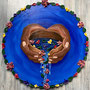 Swiet watra: acrylic, clay & wood 70x70cm (2025)