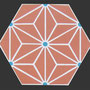 SOUTHERN TILES Zementfliese, Hexagon_Starburst_orange, 20x23 cm