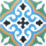 SOUTHERN TILES, Zementfliese, Provencal, grün-blau-gelb, 20x20 cm