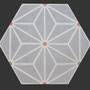 SOUTHERN TILES Zementfliese, Hexagon_Starburst_grau, 20x23 cm