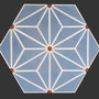 SOUTHERN TILES Zementfliese, Hexagon_Starburst_azul, 20x23 cm