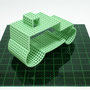 Anachro CG  (Road Roller) 　　　2005 ceramic,glass board   50.0×50.0×27.0（cm）