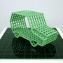 Anachro CG  (4WD) 　　　2005 ceramic,glass board 　60.0×60.0×25.5（cm）