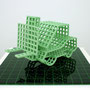 Anachro CG  (Fork Lift) 　　　2006 ceramic,glass board 　60.0×60.0×34.0（cm）