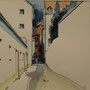 Gasse in Lindau 24x24 Tusche Aquarell 2013-02 Z119