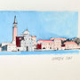 Venedig San Giorgio 21 x 21 Tusche Aquarell a.Papier 2015 Z229