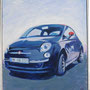 Fiat 500 neu 80x100 Acryl auf Leinwand 2013-07 A030