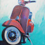 Rote Vespa 80 x 80 Acryl auf Leinwand 2012-12 A023