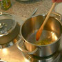 sauteing garlic for sepia sauce